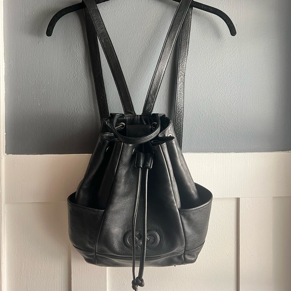 Cole Haan Handbags - Cole Haan Black Cinch Backpack